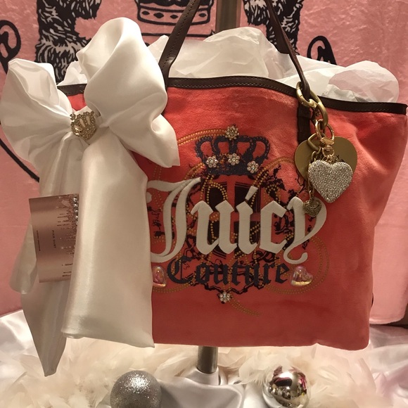 Rare 🦄peaches 🍑 n cream ☁️vintage velvet tote 💕 - Picture 9 of 11